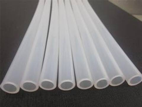 Eight medical silicone hoses on the black background.