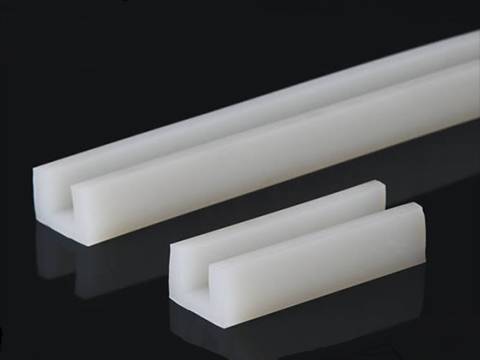 Two half-transparent silicone strip on the black background in different lengths.